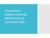 Социально-педагогическая деятельность в условиях ДО