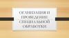 Оганизация и проведение специальной обработки