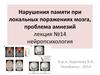Нарушения памяти при локальных поражениях мозга, проблема амнезий