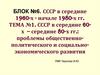 СССР в середине 60х – середине 80-х гг.: проблемы общественно-политического и социально-экономического развития