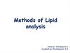 Methods of Lipid analysis