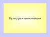 Культура и цивилизация