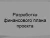 Разработка финансового плана проекта