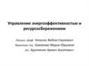 Управление энергоэффективностью и ресурсосбережением
