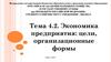 Экономика предприятия: цели, организационные формы