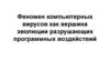 Феномен компьютерных вирусов как вершина эволюции разрушающих программных воздействий
