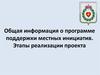 Общая информация о программе поддержки местных инициатив. Этапы реализации проекта