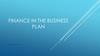 Finance in the Business plan