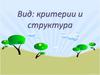 Вид: критерии и структура