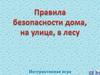 Правила безопасности дома, на улице, в лесу. Интерактивная игра