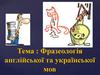 Фразеологія англійської та української мов