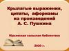 Крылатые выражения, цитаты, афоризмы из произведений А. С. Пушкина