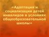 Адаптация и социализация детей инвалидов в условиях общеобразовательной школы