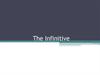 The Infinitive - Неличная форма глагола, называющая действие