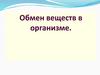 Обмен веществ в организме