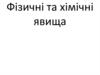 Фізичні та хімічні явища