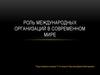 Роль международных организаций в современном мире
