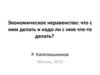 Экономическое неравенство: что с ним делать и надо ли с ним что-то делать?