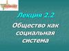 Общество как социальная система
