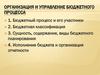 Организация и управление бюджетного процесса