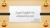 Legal English for criminal lawyers