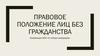 Правовое положение лиц без гражданства
