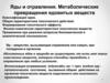 Яды и отравления. Метаболические превращения ядовитых веществ