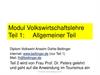 Modul Volkswirtschaftslehre Teil 1: Allgemeiner Teil
