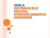 Потребности и ресурсы. Проблема выбора в экономике