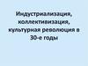 Индустриализация, коллективизация, культурная революция в 1930-е годы