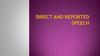 Direct and reported speech