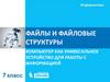 Файлы и файловые структуры. Компьютер как унивесальное устройство для работы с информацией