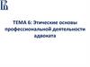 Этические основы профессиональной деятельности адвоката. Лекция 6