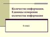 Количество информации. Единицы измерения количества информации