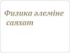 Физика елеміне саяхат
