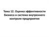 Оценка эффективности бизнеса и система внутреннего контроля предприятия. Тема 12