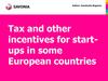 Tax and other incentives for start-ups in some European countries
