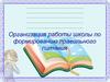 Организация работы школы по формированию правильного питания