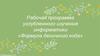 Рабочая программа углубленного изучения информатики «Формула двоичного кода