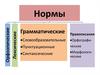Орфоэпические, лексические нормы