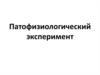 Патофизиологический эксперимент