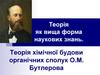 Теорія хімічної будови органічних сполук О.М. Бутлерова