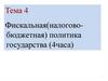 Фискальная(налоговобюджетная) политика государства. Тема 4