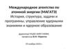 Международное агентство по атомной энергии (МАГАТЭ). История, структура, задачи и программы