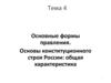 Формы правления. Конституционный строй России. Общая характеристика