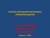 Острые нарушения мозгового кровообращения