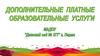 Дополнительные платные образовательные услуги