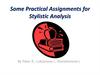 Some Practical Assignments for Stylistic Analysis