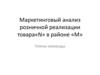 Маркетинговый анализ розничной реализации товара«N» в районе «M»