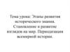 Этапы развития исторического знания. Становление и развитие взглядов на мир. Периодизация всемирной истории